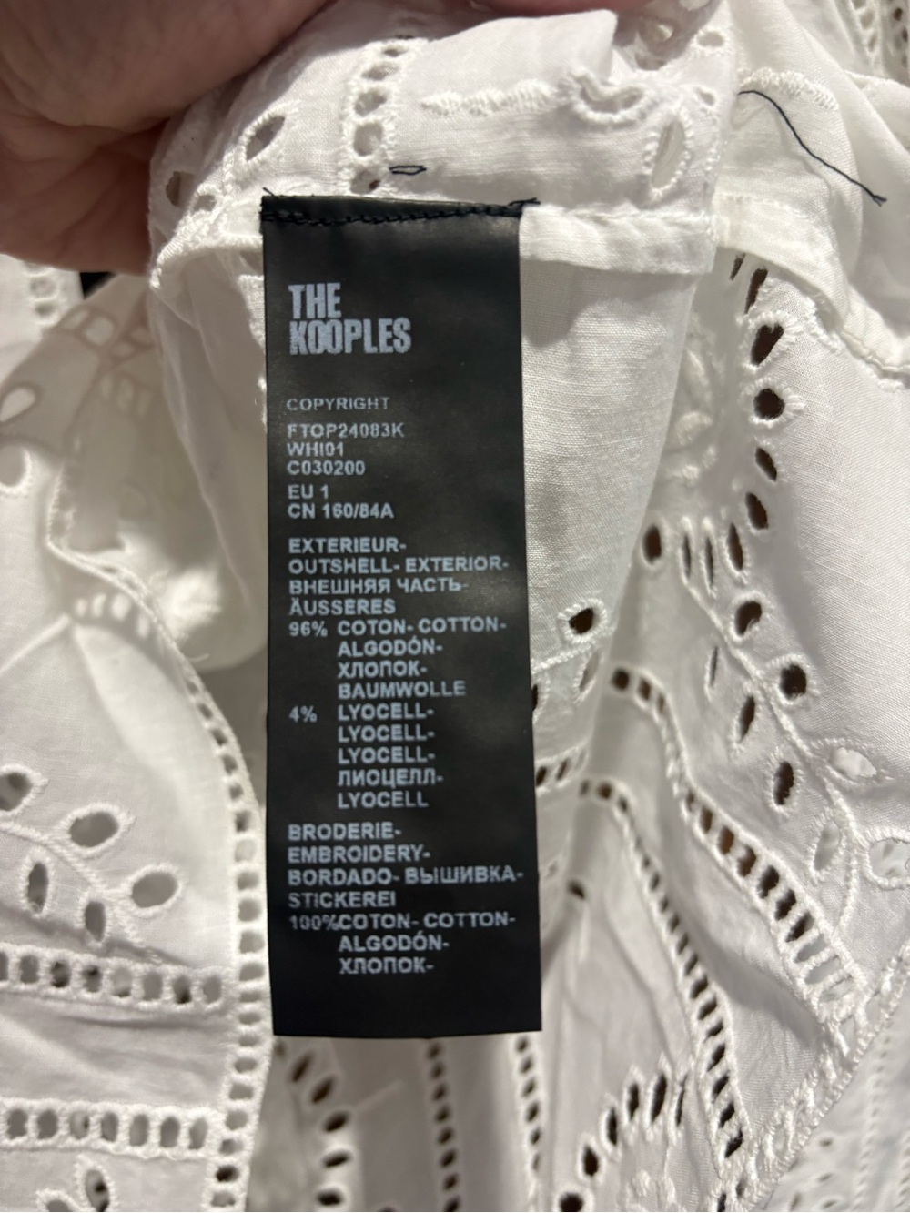 The Kooples White Eyelet Ruffle-Trim Blouse - Picture 8 of 10